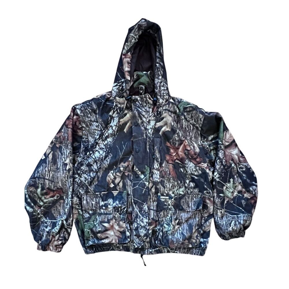 Vintage Remington Hunting Jacket XL Hooded Outdoor Removable Sleeve Camo Men's
